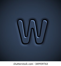 Blue pressed font, vector
