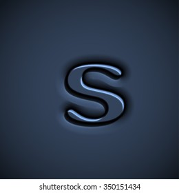 Blue pressed font, vector