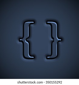 Blue pressed sign, vector