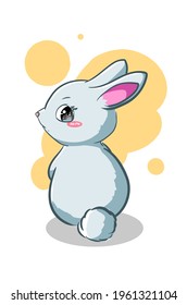 Blue pretty rabbit vector illustration