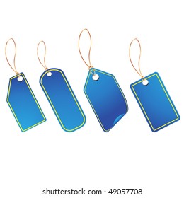 Blue price tag set vector