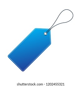 Blue Price Tag. Vector illustration. Realistic discount tag, isolated