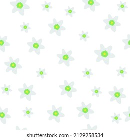 Primeras azules en un fondo blanco. Impresión floral. Patrón sin inconvenientes, vector design eps 10