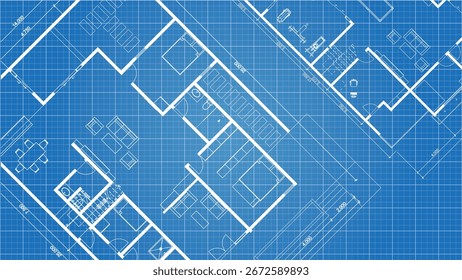 Blue print of 2 floor residence house
