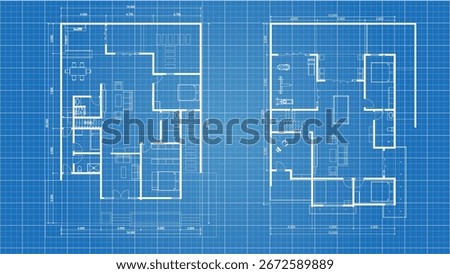 Blue print of 2 floor residence house