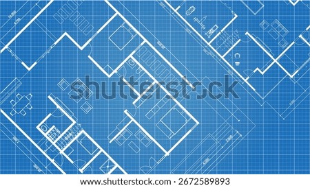 Blue print of 2 floor residence house
