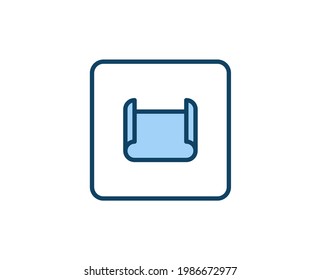 Blue print flat icon. Single high quality outline symbol for web design or mobile app.  House thin line signs for design logo, visit card, etc. Outline pictogram EPS10
