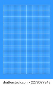 Blue print grid background. Chequered blank template for cutting mat, office work notebook, mechanics scheme, drawing, drafting, plotting, engineering or architecting measuring. Vector illustration