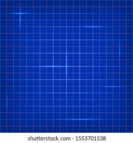 Blue print grid background. Graph paper texture. Vector illustration for your graphic design.