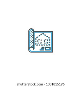 Blue Print icon design. Essential icon vector illustration design