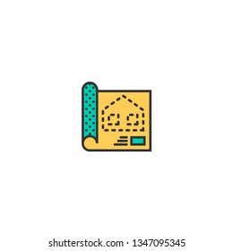 Blue Print icon design. Essential icon vector illustration