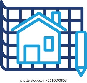 Blue Print Icon Element For Design