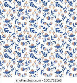 Blue print pattern/ digital pattern/ repeat pattern/ seamless pattern