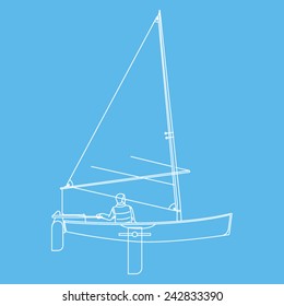 blue print sailboat