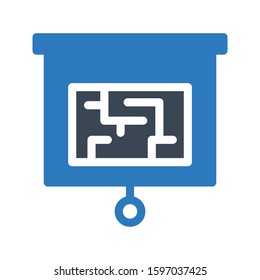 blue print vector glyph color icon 