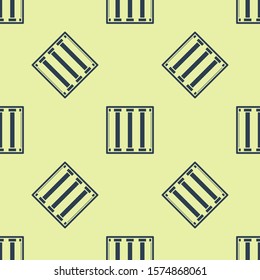 Blue Prison window icon isolated seamless pattern on yellow background.  Vector Illustration