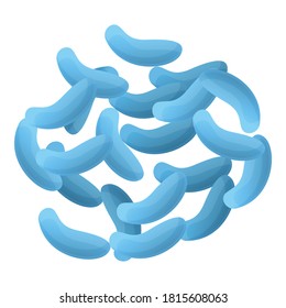 Icono de los probióticos azules. Caricatura del icono vectorial de probióticos azules para el diseño web aislado en fondo blanco