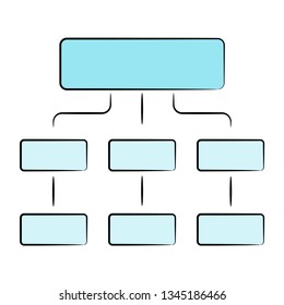 Blue Process Diagram Hierarchy Chart Presentation Stock Vector (Royalty ...