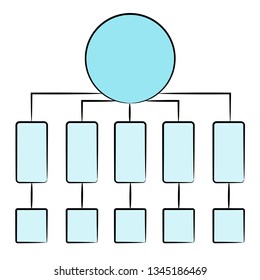 Blue Process Diagram Hierarchy Chart Presentation Stock Vector (Royalty ...