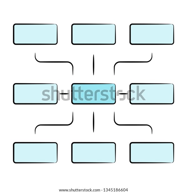 Blue Process Diagram Hierarchy Chart Presentation Stock Vector (Royalty ...