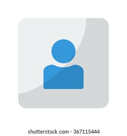 Blue Profile icon on grey rounded square button on white
