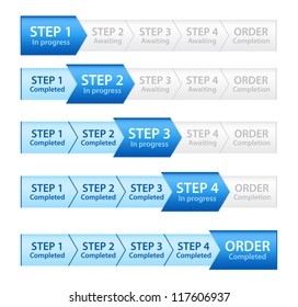 Blue Progress Bar For Order Process