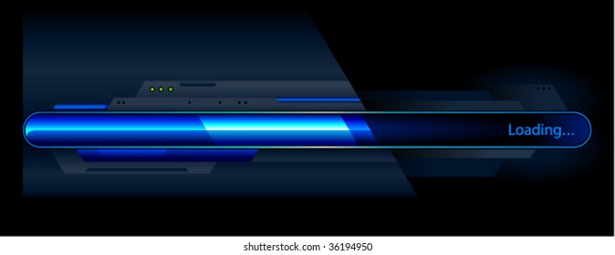 Blue progress indicator. Vector illustration.