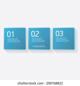 blue progress paper banners / can be used for infographics / numbered banners / horizontal cutout lines / graphic or website layout vector