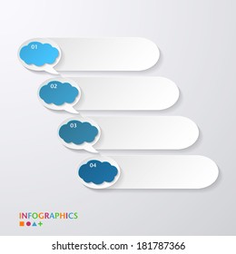 blue progress paper banners with speech bubble / infographics template / numbered banners / graphic or website layout vector
