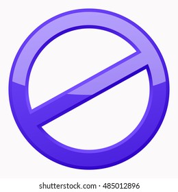 Blue Prohibition sign 3D Icon at the white background. Do Not Symbol for your Business Presentation. Vector Isolated illustration