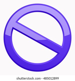 Blue Prohibition sign 3D Icon at the white background. Do Not Symbol for your Business Presentation. Vector Isolated illustration