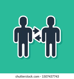 Blue Project team base icon isolated on green background. Business analysis and planning, consulting, team work, project management.  Vector Illustration
