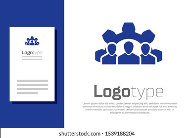 Blue Project team base icon isolated on white background. Business analysis and planning, consulting, team work, project management. Logo design template element. Vector Illustration