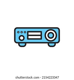 Blue Projector Icon Vector Illustration