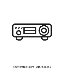 Blue Projector Outline Icon Vector Illustration