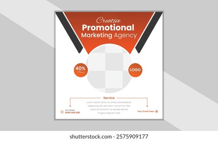 Blue Promotion square web banner for social media mobile app