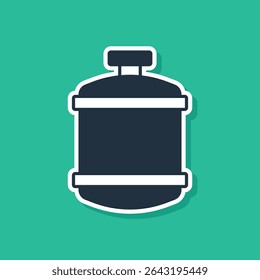 Blue Propane gas tank icon isolated on green background. Flammable gas tank icon.  Vector