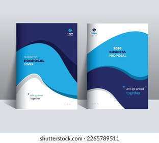 Blue Proposal Cover Design Template adept for multipurpose Projects