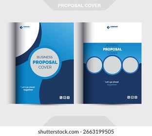 Los conceptos de Plantilla de diseño de la cubierta de la propuesta azul son expertos para el negocio corporativo