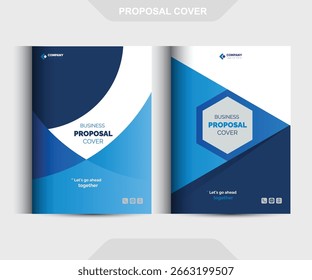 Los conceptos de Plantilla de diseño de la cubierta de la propuesta azul son expertos para el negocio corporativo