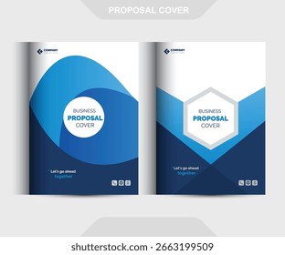 Los conceptos de Plantilla de diseño de la cubierta de la propuesta azul son expertos para el negocio corporativo