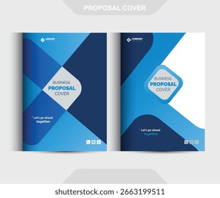Los conceptos de Plantilla de diseño de la cubierta de la propuesta azul son expertos para el negocio corporativo