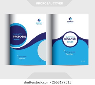Los conceptos de Plantilla de diseño de la cubierta de la propuesta azul son expertos para el negocio corporativo