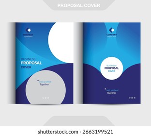 Os conceitos de modelo de design de capa de proposta azul são adequados para negócios corporativos