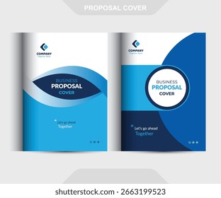 Los conceptos de Plantilla de diseño de la cubierta de la propuesta azul son expertos para el negocio corporativo