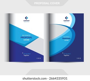 Los conceptos de Plantilla de diseño de la cubierta de la propuesta azul son expertos para el negocio corporativo	
