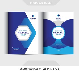 Los conceptos de Plantilla de diseño de la cubierta de la propuesta azul son expertos para el negocio corporativo