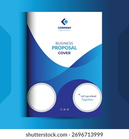 Los conceptos de Plantilla de diseño de la cubierta de la propuesta azul son expertos para el negocio corporativo	
