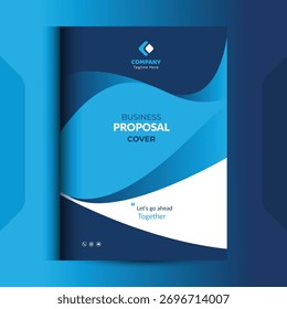 Los conceptos de Plantilla de diseño de la cubierta de la propuesta azul son expertos para el negocio corporativo	
