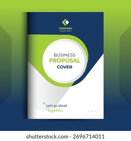 Os conceitos de modelo de design de capa de proposta azul são adequados para negócios corporativos	
